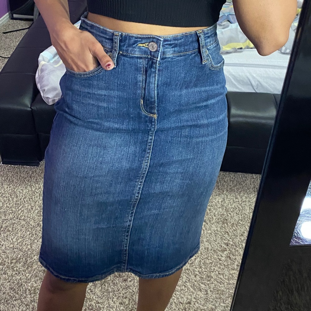 New Banana Republic Denim Midi Skirt